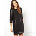 Newest Fashion Cheap Factory Women Leather Dress (JK11016)